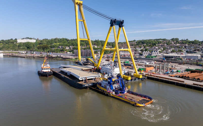 HEBO crane and bridge spans arrive in Waterford